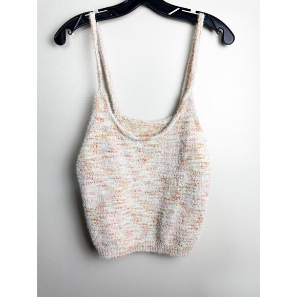 Moon & Madison Multicolor Scoop Neck Knit Sweater Tank Top Cream Small - Picture 1 of 5